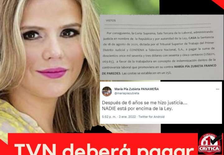 TVN必须向其前主播María Zubieta支付超过21.1万美元