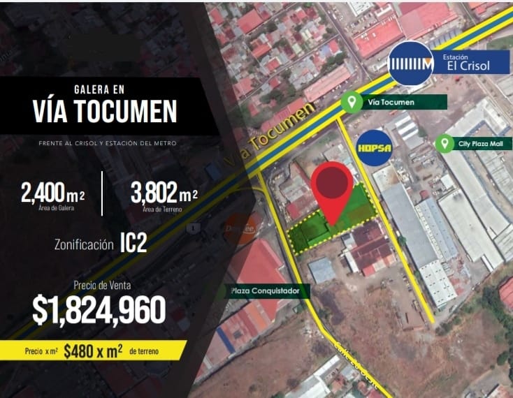 Vía Tocumen 主要街道仓库出售