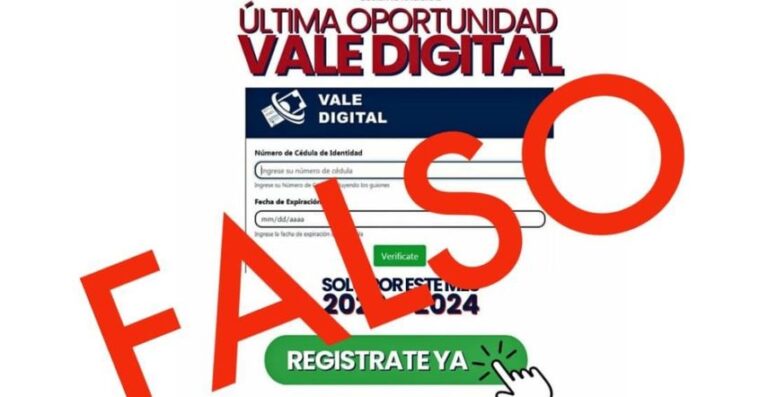 MIDES提醒公众警惕Vale Digital的虚假注册.