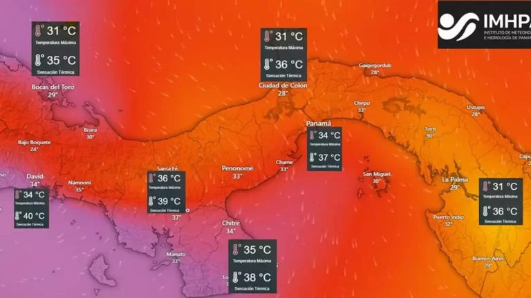 巴拿马气象局发布高热感监测警告.