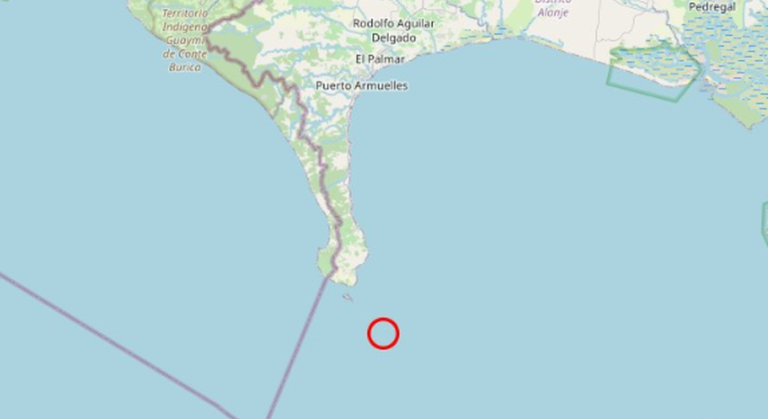 奇省Puerto Armuelles海岸发生4.8级地震