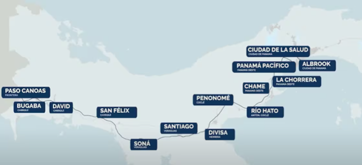巴拿马-大卫铁路Coclé省拟设三大枢纽站